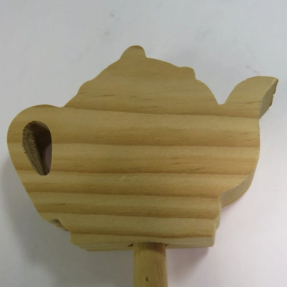 Tea Pot Wooden Spoon 1980s unfinished craft